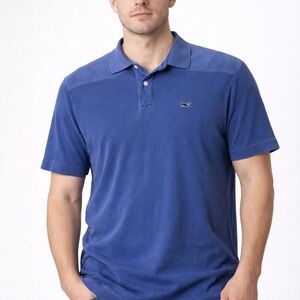 Vineyard Vines Blue Polo Shirt XL Whale Logo Classic Fit